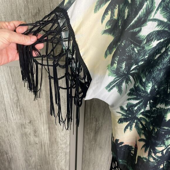 Lira tropical open front kimono/swim cover women's L - Picture 2 of 10